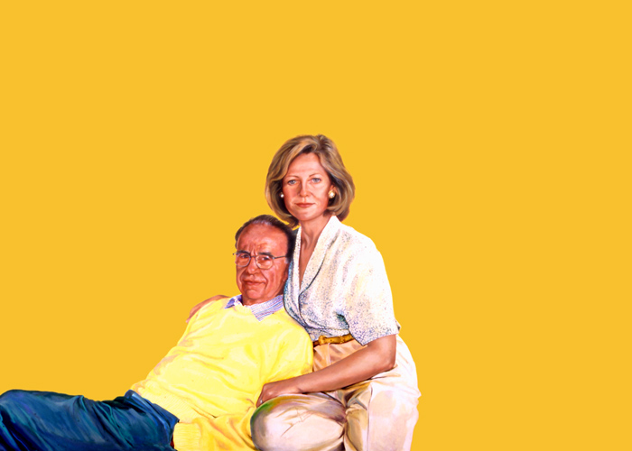 Sylvia Shap Realist Artist: Portrait of 'Anna and Rupert Murdoch'