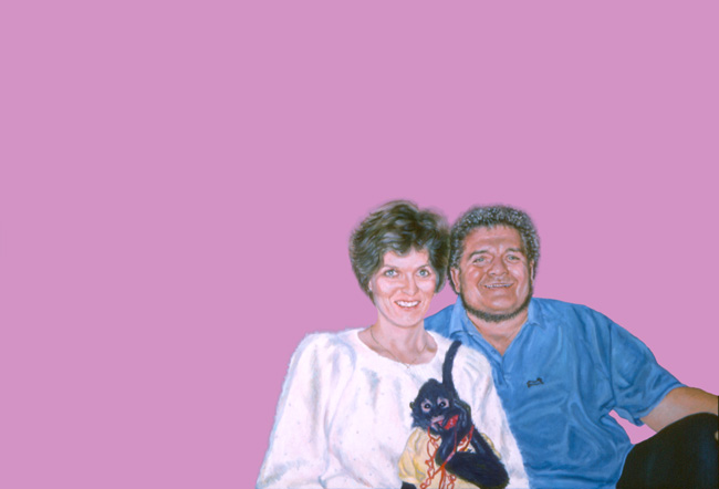 Sylvia Shap Realist Artist: Portrait of 'Kelly, Bob and Booboo'